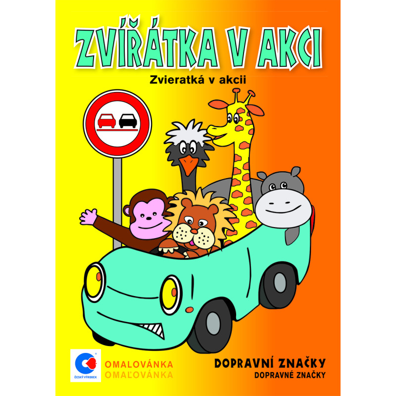 Omalovánka A5 - Zvířátka v akci - dopravní značky