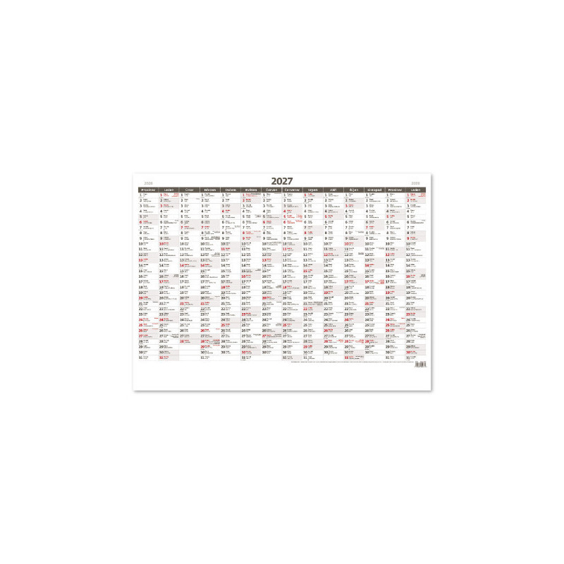Mapový plakát 880 x 640 mm 2027 - Plánovací bezobrázkový
