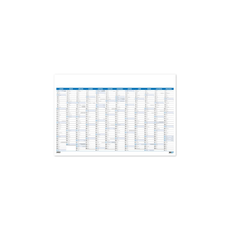 Mapový plakát 936 x 626 mm 2027 - modrý