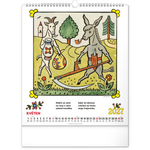 NOTIQUE Nástěnný kalendář Josef Lada – Říkadla 2027, 30 x 34 cm