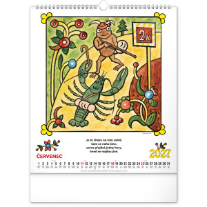 NOTIQUE Nástěnný kalendář Josef Lada – Říkadla 2027, 30 x 34 cm