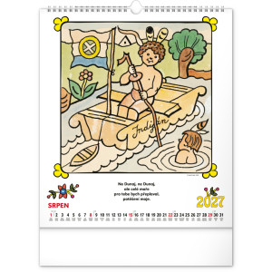 NOTIQUE Nástěnný kalendář Josef Lada – Říkadla 2027, 30 x 34 cm