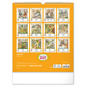 NOTIQUE Nástěnný kalendář Josef Lada – Říkadla 2027, 30 x 34 cm