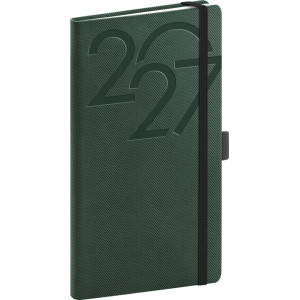 NOTIQUE Kapesní diář Ajax 2027, zelený, 9 x 15,5 cm