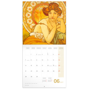 NOTIQUE Grid calendar Alphonse Mucha 2027, 30 x 30 cm
