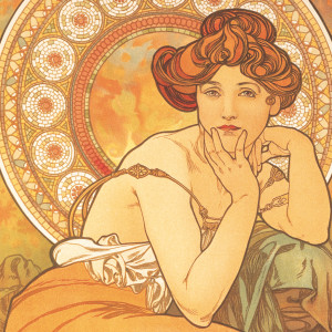 NOTIQUE Grid calendar Alphonse Mucha 2027, 30 x 30 cm