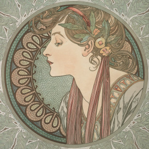 NOTIQUE Grid calendar Alphonse Mucha 2027, 30 x 30 cm