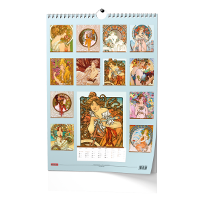 Nástěnný poznámkový kalendář A3 - Alfons Mucha 2027