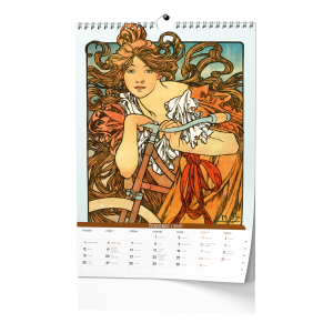 Nástěnný poznámkový kalendář A3 - Alfons Mucha 2027