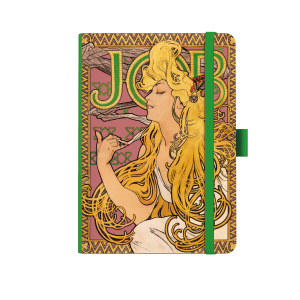 Notes A5 Premium 120g - Alfons Mucha 2027 - prázdný - Zelený