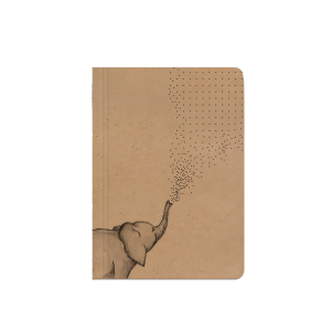 Notes tečkovaný - A6 - kraft - Slon