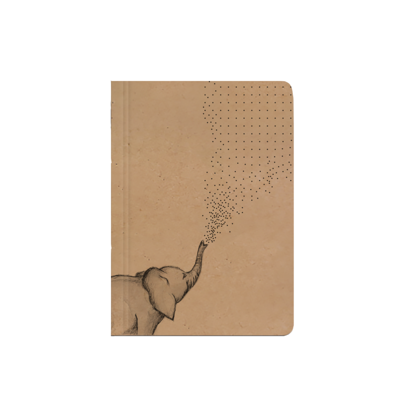 Notes tečkovaný - A6 - kraft - Slon